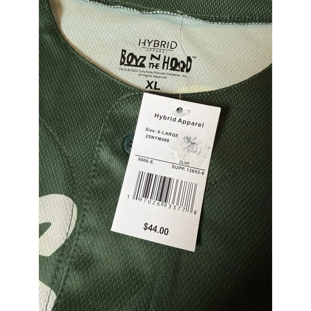 BOYZ N THE HOOD - Men's Short Sleeve Green Jersey Los Angeles Graphic Size XL